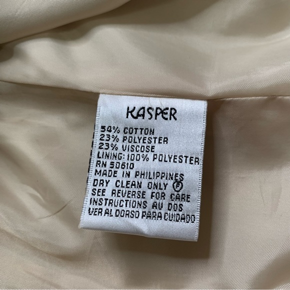 Khaki colored Kasper Faux wrap skirt and jacket - Picture 8 of 10